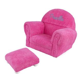 KidKraft Personalized Bubble Gum Chenille Rocker and Ottoman   Kids Rocking Chairs