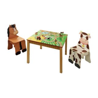 Teamson Design Happy Farm Table and 2 Chair Set   Kids Tables and Chairs