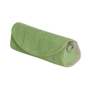 Mele Jenna Green Croco Faux Leather Travel Jewelry Roll   7W x 2.5H in.   Womens Jewelry Boxes