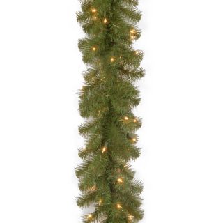 9 ft. North Valley Spruce Pre Lit LED Garland   Battery Operated   Christmas Garland