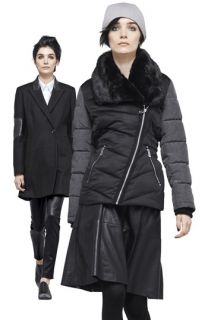Calvin Klein Wool Blend Coat & Lafayette 148 New York Leather Pants