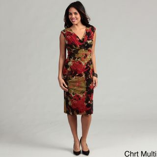 London Times Printed Mesh Dress London Times Casual Dresses