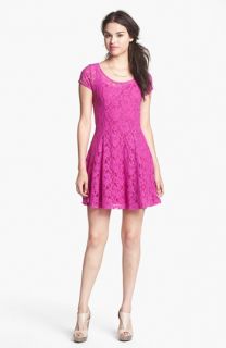 Minty Cap Sleeve Lace Skater Dress (Juniors)