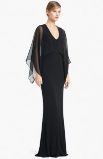 Adrianna Papell Iridescent Chiffon Petal Gown (Plus Size)