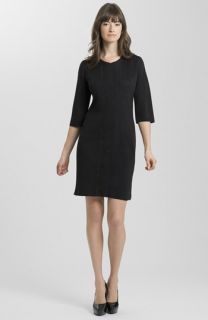Classiques Entier® Three Quarter Sleeve Zip Front Italian Ponte Dress