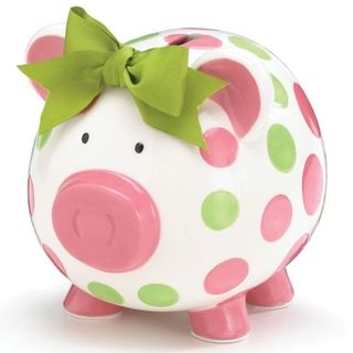 Burton and Burton Bank Pig in Pink Dots Other Baby Gifts