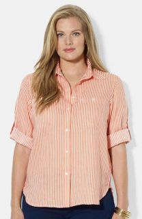 Lauren Ralph Lauren Roll Sleeve Linen Shirt