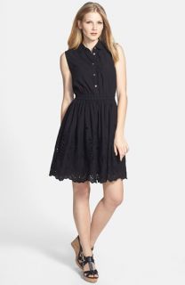 Two by Vince Camuto Sleeveless Eyelet Cotton Fit & Flare Dress