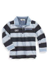 Armani Junior Stripe Long Sleeve Polo Shirt (Baby Boys)