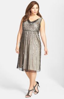 J Kara Embellished Mesh Dress (Plus Size)