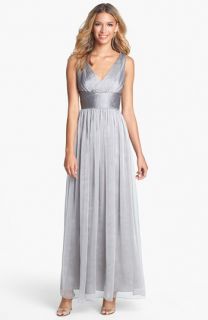 ML Monique Lhuillier Sleeveless Ruched Chiffon Dress ( Exclusive)