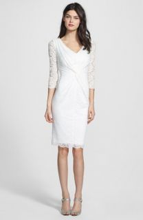 Laundry by Shelli Segal Front Knotted Lace Sheath Dress