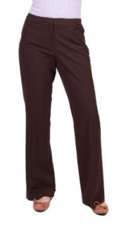 Nicole Miller New York Perfect Fit Easy Care Dress Pant (6, Dark Chocolate) Clothing