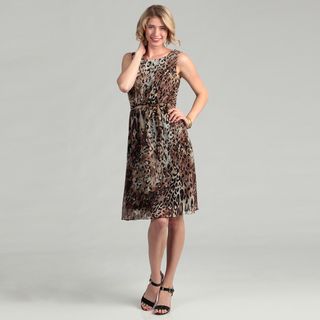 Connected Apparel Women's Printed Chiffon Dress Connected Apparel Evening & Formal Dresses