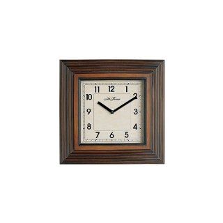 Seth Thomas Westwood Brown Walnut Finish Wood Stepped Case with Black Bezel Off White Dial Square Wall Clock  