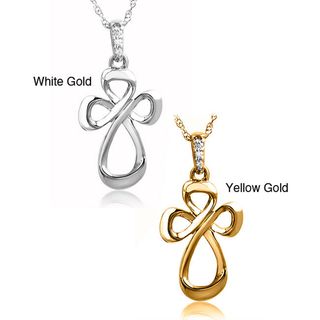 10k White Gold Diamond Accent Cross Necklace Diamond Necklaces