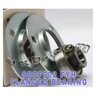 FYH Bearing SBPF202 15mm Stamped steel round three bolt Flanged Flanged Sleeve Bearings