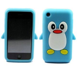 SODIAL(TM) 3D Penguin Silicone Soft Skin Case Cover for Apple iPhone 3g 3gs Sky Blue Cell Phones & Accessories