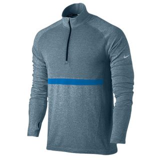 Nike Dri FIT Knit Long Sleeve 1/2 Zip Top   Mens   Running   Clothing   Dark Armory Blue/Dark Armory Heather