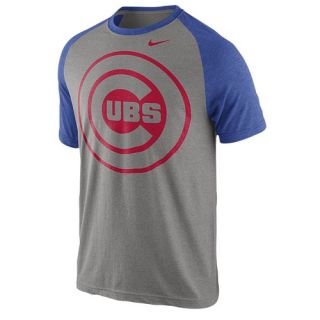 Nike MLB Big Play Raglan T Shirt   Mens   Baseball   Clothing   Chicago Cubs   Dark Grey Heather
