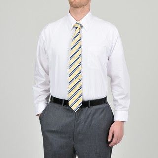 Alexander Julian Colours Men's White Dress Shirt and Stripe Tie Set Alexander Julian Colours Shirt & Tie Sets