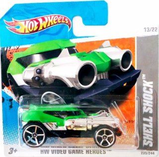 2011 Hot Wheels (Green) SHELL SHOCK #235/244, HW Video Game Heroes #13/22 (Short Card) Toys & Games