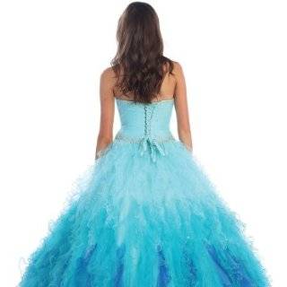 Ball Gown Formal Prom Strapless Ruffled Wedding Dress #237
