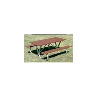 Heavy Duty 238 Redwood Stain Picnic Table 6 Foot Patio, Lawn & Garden