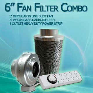 247Garden 6" Inline Fan/Carbon Filter and 8 Outlet heavy duty power strip
