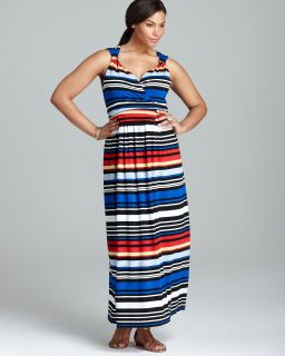 VINCE CAMUTO Plus Bright Stripe Wrap Maxi Dress's