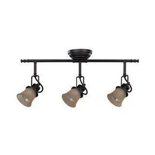 Canarm IT285A03ORB10 Vision Dark Tea Stained Glass 3 Bulb Light Dropped Track Lighting, Oil Rubbed Bronze