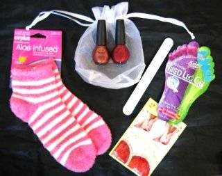 8pc. ALOE Infused Moisturizing Socks & OPI Manicure/ Pedicure Spa Gift Set 