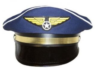 Adjustable Classic Airline Captain Pilot Aviator Hat w/ Gold Wings   Navy at  Men�s Clothing store