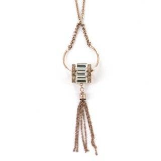 Stainless Steel Rose Gold Color Barrel Shape Bead Fashion Pendant Necklace in Multiple Crystals   4'' Dangle Pendant and 19'' Necklace with 2'' Extender Jewelry