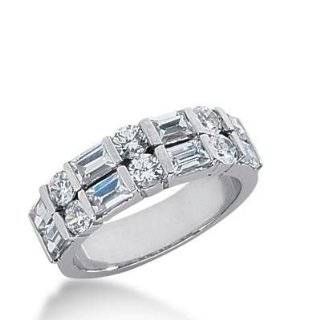 14k Gold Diamond Anniversary Wedding Ring 6 Round Brilliant, 8 Straight Baguette Diamonds 1.96 ctw. 294WR134014K Wedding Bands Wholesale Jewelry