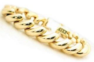 Large and Polished 14K Gold San Marco Link Bracelet 7" or 8" Jewelry