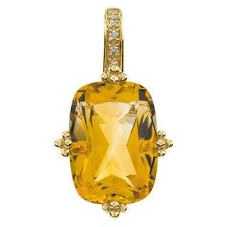 14K Yellow Gold Pendant. 14.00 x 10.00 mm/.025 Ct Genuine Citrine and Diamond Pendant   1.95 grams. Ibiza Jewelry