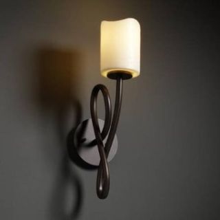 Justice Design CNDL 8911 14 AMBR MBLK CandleAria   One Light Wall Sconce, Glass Options AMBR Amber Glass Shade, Choose Finish Matte Black Finish, Choose Lamping Option Standard Lamping
