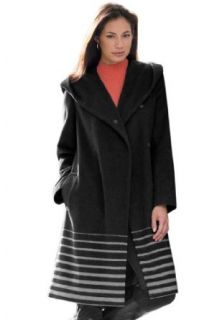 Jessica London Women's Plus Size Coat with Hooded Shawl Collar Clothing