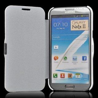 Matek(TM) Luxury Leather Flip Case Cover White For Samsung Galaxy Note 2 N7100 Cell Phones & Accessories