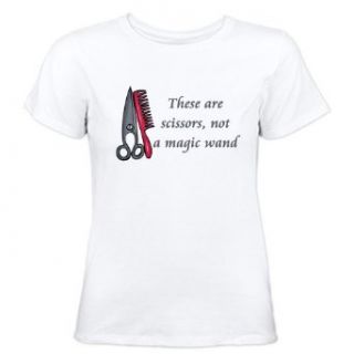  Scissors not a magic wand Women's T Shirt   L White Clothing
