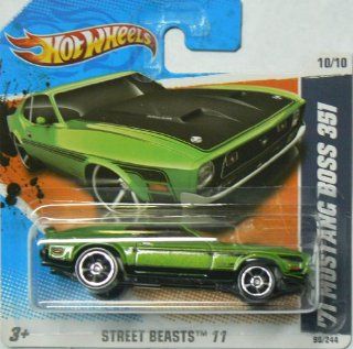 Hot Wheels Street Beasts '11 10/10 '71 Mustang Boss 351 on Short Card 