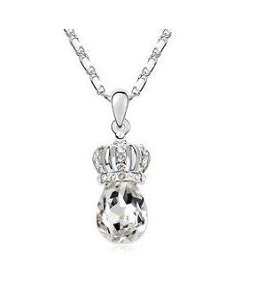 Charm Jewelry Swarovski Crystal Element 18k Gold Plated Clear Crystal Princess Crown Fashion Necklace Z#355 Zg51a5c8 Jewelry