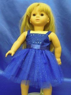 Blue Sparkling Dress with Short Skirt Hawaiian Luau Style Party Summer Beach Spring Dress Doll Clothes Outfit Fits American Girl 18" Doll Kanani Marie grace Ccile Toys & Games