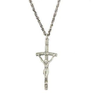 The Vatican Library Collection Pope John Paul II Commemorative Silver Crucifix 2" Pendant w/20" Rope Chain & Box Necklace 1928 Jewelry