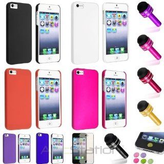XMAS SALE Hot new 2014 model Color Ultra Thin Hard Rubber Case+Cap Pen+Colorful SP+Sticker For iPhone 5 5S 5GCHOOSE COLOR Cell Phones & Accessories