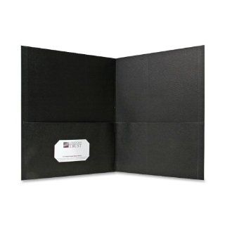 Wholesale CASE of 20   Sparco Simulated Leather Double Pocket Folders Double Pocket Portfolio, 125 Sheet Cap., 25/BX, Black