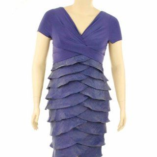 Adrianna Papell Shimmer Comb Dress Dark Purple 14