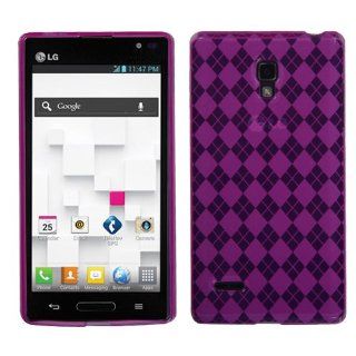 LG P769 (Optimus L9) Hot Pink Argyle Candy Skin Cover Cell Phones & Accessories