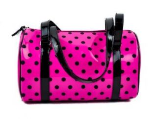 Hot Pink Polka Dot Bowler Bag Rockabilly Pinup Purse Clothing